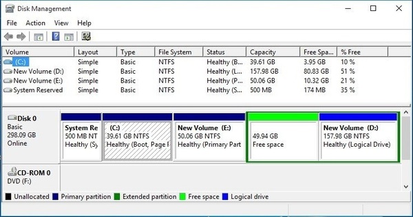hard disk manager windows 7