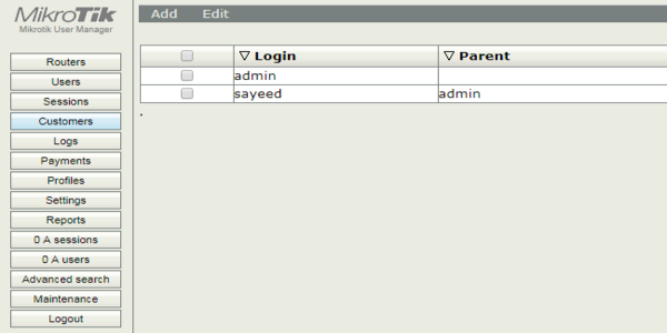 MikroTik User Manager Customers, Users and Routers