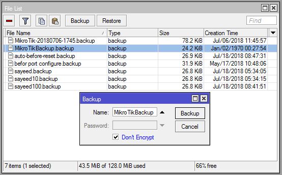 MikroTik Backup Configuration File