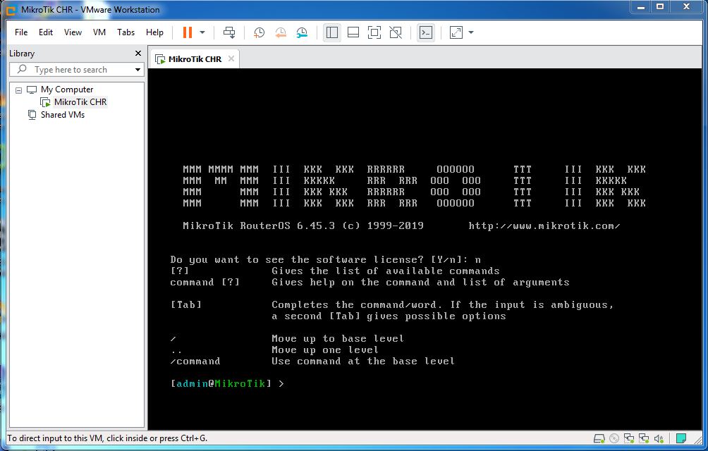 Roteador virtual MikroTik no VMware