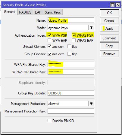 Guest WiFi Security Profile