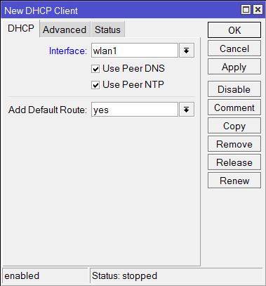 DHCP Client Configuration