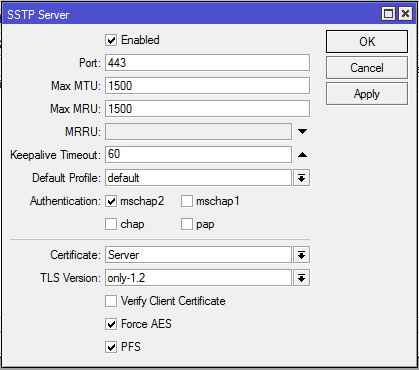 Enabling SSTP Server in MikroTik Router