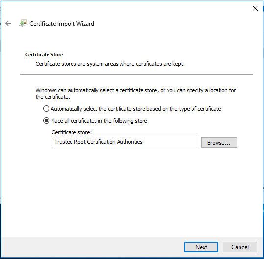 Placing CA Certificate to Trusted Root Certification Authorities