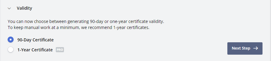 Certificate Validity