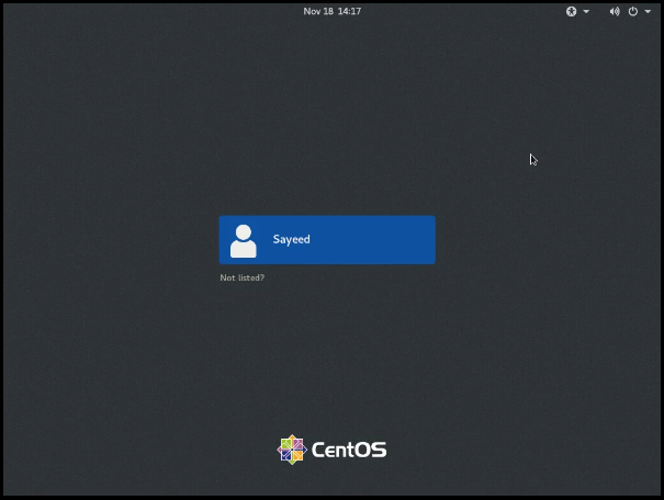 CentOS 8 Linux Login Prompt