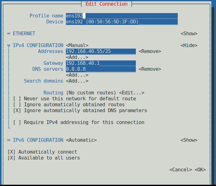 Configuring CentOS 8 Networking with nmtui Tool