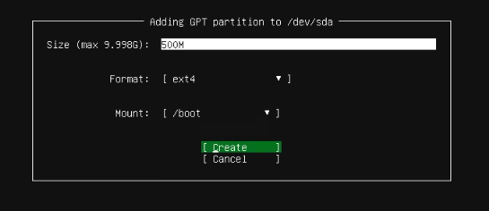 Creating Boot Partition in Ubuntu