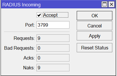 Enabling Incoming Request From RADIUS Server
