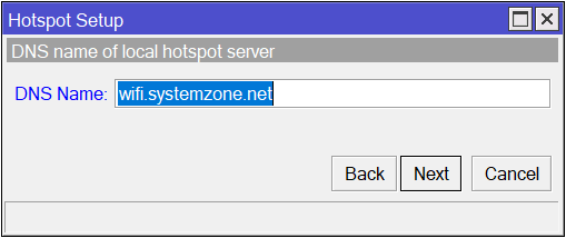 Providing DNS Name for the Hotspot Network