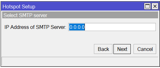 SMTP Server for Hotspot Server